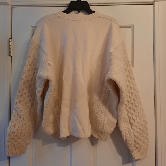 Free People Tricia Fix Mix And Match Pullover Sweater Chunky Cable Knit Wool - Picture 9 of 9